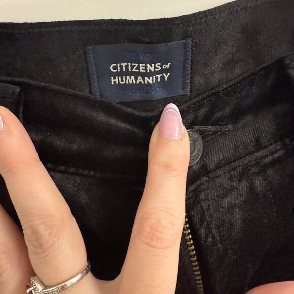 Citizens Of Humanity Jolene High Rise Skinny Black Velvet Pants Size 24 - Picture 4 of 4